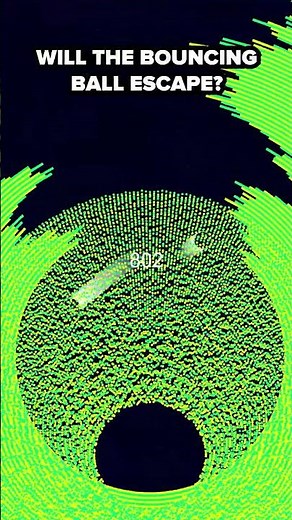 Can it escape? 🤔 #satisfyingvideo #physics #bouncingball