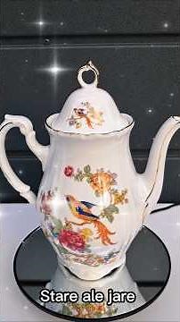 „Złocony ptak i kwiaty – magia porcelany Winterling 🕊️✨”