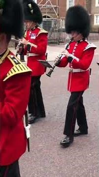 Changing of the Guard ceremony of Coldstream Guards marching in front of St. James's Palace, London