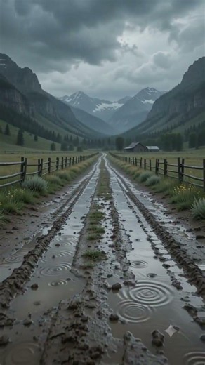 Heavy Rain on a Montana Country Road 🌧️ Rocky Mountain Storm #RainSounds