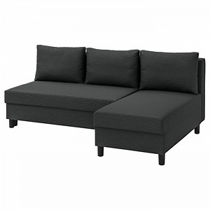 ÄLVDALEN 3 seater sofa bed with chaise longue, Knisa dark grey  - IKEA UK