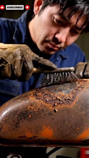 Motorcycle Rust Removal ASMR #asmr#restoration
