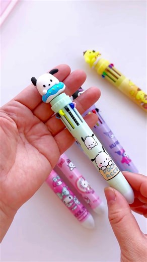Cute Sanrio 3D multi-color ballpoint pen#sanrio #cute #melody #kuromi #hellokitty #cinnamoroll