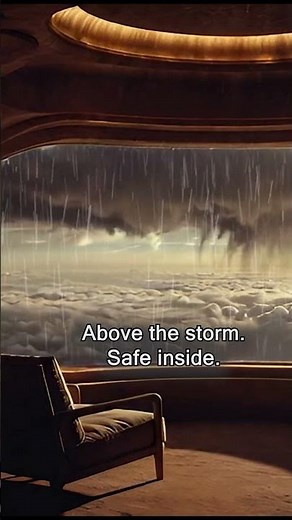 Above the Storm | Alien Sky Tower Rain Ambience #AmbientRain#SciFiAmbience#StormAmbience#CosmicRooms