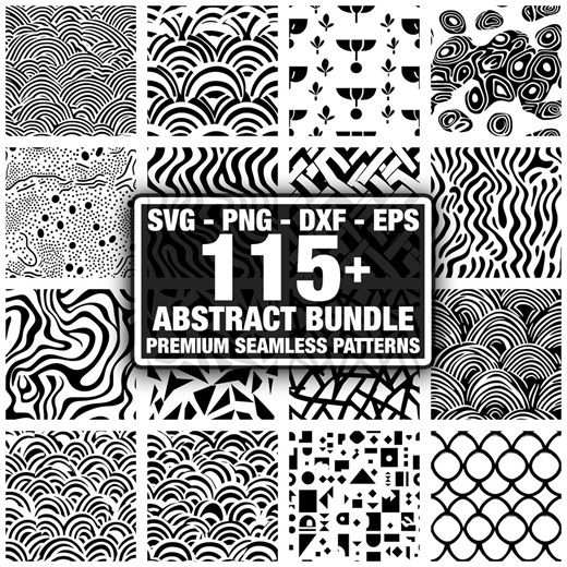 Abstract Shape Patterns SVG Bundle | Geometric Seamless Digital Paper Set for Fabric, Crafts, Printing & Design Projects - Etsy