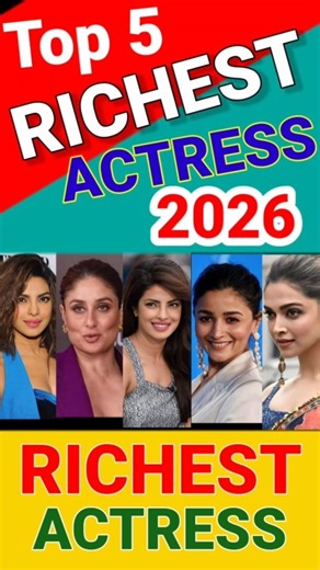 Top 5 Richest Bollywood Actresses in 2026 💰🔥 | Net Worth Revealed #shorts #bollywood #trending