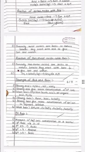 Class 10th Science | Chapter 2 notes | Acids ,bases and salts | #ncertscience