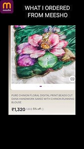 Green Handwork Dual-Shade Floral Saree @meeshoapp @haul.pack