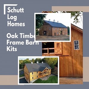 Looking for an amazing barn or house? A barn/house? Check out oakcabins.com for barns, houses, barn/houses, log homes or Hybrid Timber Frame homes. | Schutt Log Homes
