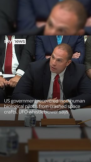 249K views · 6.6K reactions | US government recovered ‘non-human biological pilot’s from crashed space crafts, UFO whistleblower says #UFO #Space #Spacecraft  Tap the link in bio for more | Sky News | Facebook