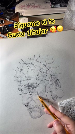 Retrato estilo hellraiser / pen sketch #darkart #pendrawing #boligrafo #realistic #sketch #viralart