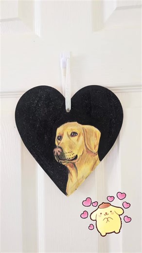 Check out my recent #dog #dogportraits on #woodenhearts #painting #hangingornament #labrador #frenchbulldog #cockerpoo #artandcraftoozewithcarrieg