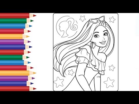 How to color Barbie| Glitter color| kolouring