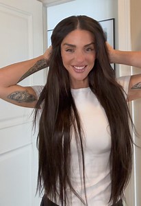 242K views · 109 reactions | Not a filter—just 24 inches of flawless hair.. Get @Sara_Liberale look: Silk Seam™ Clip-Ins in Dark Brown #bellami #bellamihair #longhairdontcare #hairextensions #clipinextensions | Bellami Hair | Facebook