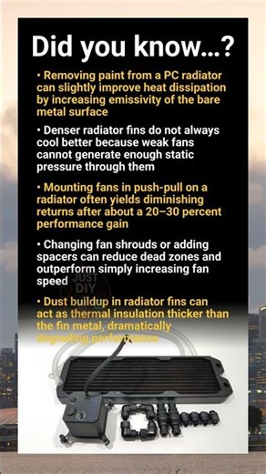 Unexpected physics behind radiator modding, fin design and fan optimization