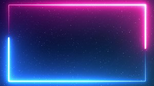 Download Blue and Pink Space Neon Border with Stars for free