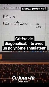 Critère de diagonalisabilité avec un polynôme annulateur