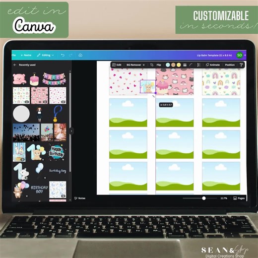 Lip Balm Template, Canva Lip Balm Party Favor, Printable Lip Balm Stickers, Party Souvenirs, Wedding Favors, BT1 - Etsy