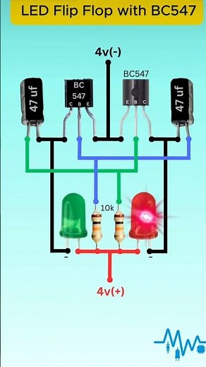 BC557 LED Flip Flop Circuit | Simple Transistor Blinking LED Project ⚡ #diyelectronics