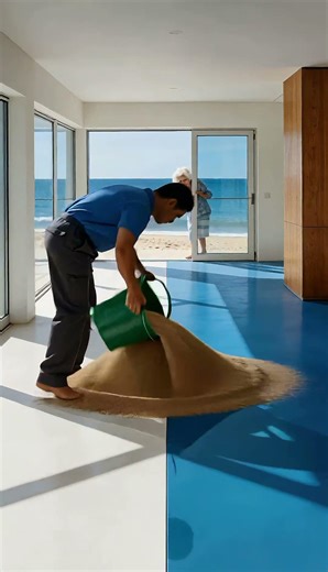 THIS FLOOR IS INSANE 😱 Luxury Ocean Blue 3D Waves Epoxy Floor #epoxyfloor #renovation #housedecor