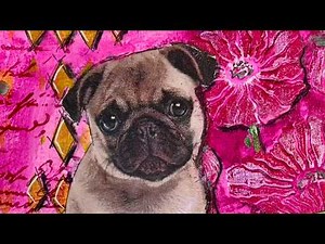 Poppy or Puppy? Art journal page napkin art