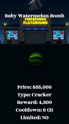 Baby Watermelon Bomb | Roblox Fireworks Playground #roblox #robloxshorts