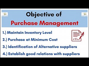No.80 ~ Objectives of Purchase Management || Student Notes ||