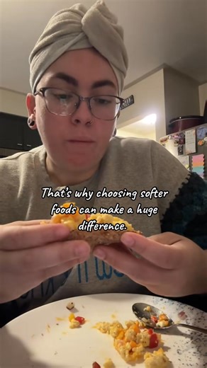 Eating with Myasthenia Gravis can be challenging, especially when chewing and swallowing take extra effort. Choosing softer foods—like scrambled eggs—can help reduce muscle fatigue, make meals safer, and keep you nourished on harder symptom days. 🥚💛 Here I am eating scrambled eggs with peppers, onions and garlic on top of a slice of Ezekial Sprouted Grain Bread. #myastheniawarrior #myastheniagravis #Myastheniagravisawareness #MyMGLife #MG #invisibleillness #InvisibleDisability #autoimmune #chr