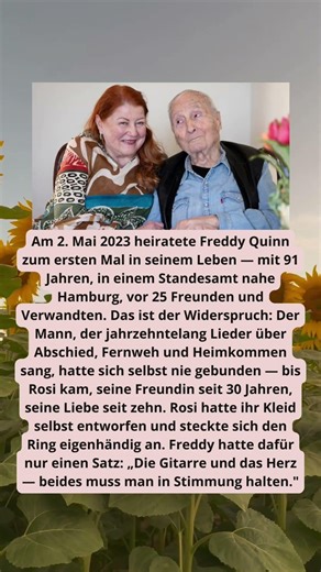 Freddy Quinn und der Ring, den Rosi sich selbst ansteckte