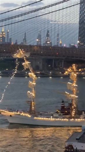 Two people died and more than a dozen were hurt when a Mexican navy training ship hit the Brooklyn Bridge on Saturday in New York City, officials said. Some sailors could be seen dangling by wires from near of the top of the ship after it struck the bridge. The NTSB said they are launching a go-team to investigate the incident. https://cbsn.ws/4ksOeuM | CBS News