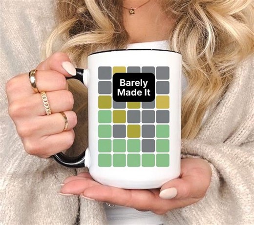 Wordle Grid Pattern Coffee Mug | Barely Made It , Teacher Appreciation, Coffee Tea Hot Choclate Gift - Etsy