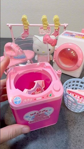 Satisfying with Unboxing & Review Miniature Cute Hello Kitty Washing Machine | ASMR Video #shorts