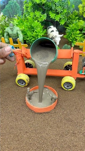 😱 Real Working Mini Tractor Making Cement Pillar | Amazing DIY Construction Machine 🚜 #shorts
