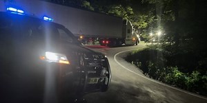 Why do trucks keep getting stuck on the Notch Road?