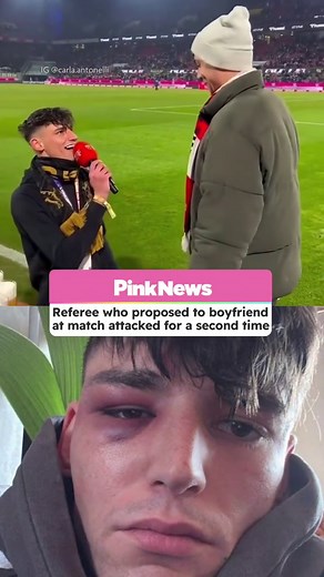 German football referee Pascal Kaiser, who was assaulted at his home, just a week after proposing to his boyfriend on the pitch, has been attacked again. Kaiser was supposed to be under police protection, but officers only arrived 30 minutes after the attack was reported. Read more above ⬆️ #Football #Sport #Proposal #Crime #LGBTQIA