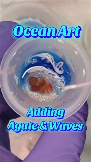 Ocean Art - adding Rocks and Waves on small pieces