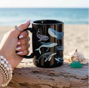 Whale Mug: Sea Life Coffee Cup, Marine Biology Sipper Glass Tumbler - Etsy