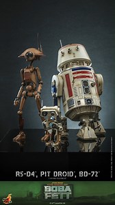 10K views · 530 reactions | More droids are always welcome to the Star Wars™ collection. Look at our latest 1/6th scale R5-D4™, Pit Droid™, BD-72™ Collectible Set with sophisticatedly constructed mechanical structures and weathered paint application. Expand your Star Wars droids collection now! Star Wars #R5D4 #PitDroid #BD72 #BookofBobaFett #StarWars #Lucasfilm #HotToys #Collectibles #SixthScale | Hot Toys | Facebook