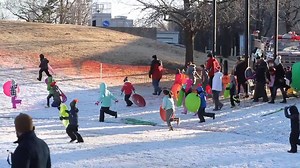 Kids in the Wichita area got a chance to go sledding on Wednesday, thanks to the City of Wichita Park & Recreation and Wichita Snow Bros. FULL VIDEO: https://www.kansas.com/news/local/article223836165.html | Wichita Eagle