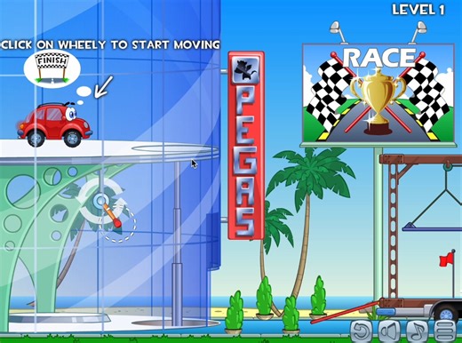 4399上的童年小游戏：wheely1全集 1-15关过关过程