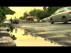 Stagnant dirty water in Indian city