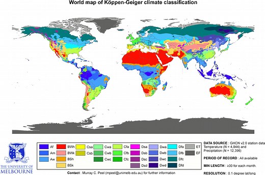 Clasificación Climática De Koppen: [Concepto, Características Y Tipos De Climas]