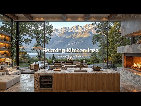 Relaxing Kitchen Jazz Ambience By The Lake | Tranquil Jazz Music & Nature Therapy For Stress Relief