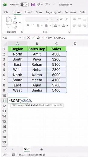 Sort by Filter is Old method use this fast trick #excel #excelforbeginners #excelshortcuts #office