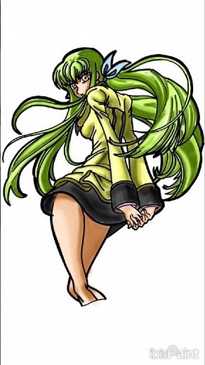 C.C, #Code Geass, #Lelouch vi Britannia#anime#golden brown, #green hair girl