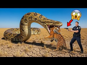 Heroic Team Faces Off Against a Giant Python to Save a Wild Tiger from a Deadly Assault!