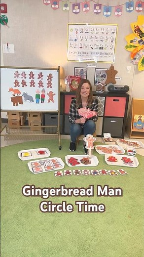 Activities for #toddler and #preschool gingerbread man circle time. Link to full video in comments.