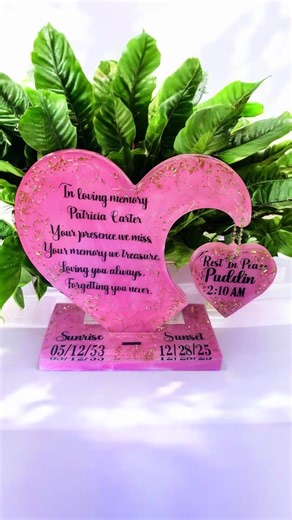 Custom Memorial Double Heart Design for Cherished Memories