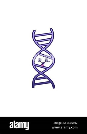 attention grabbing animation of gradient shaded cartoon of a DNA strand Stock Video Footage - Alamy