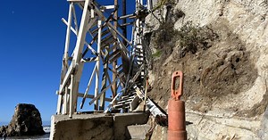 Heavy waves bring hazardous debris from abandoned Pismo Beach staircase